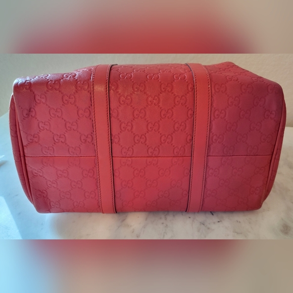 GUCCI RED GUCCISSIMA LEATHER JOY BOSTON HANDBAG - Picture 8 of 11